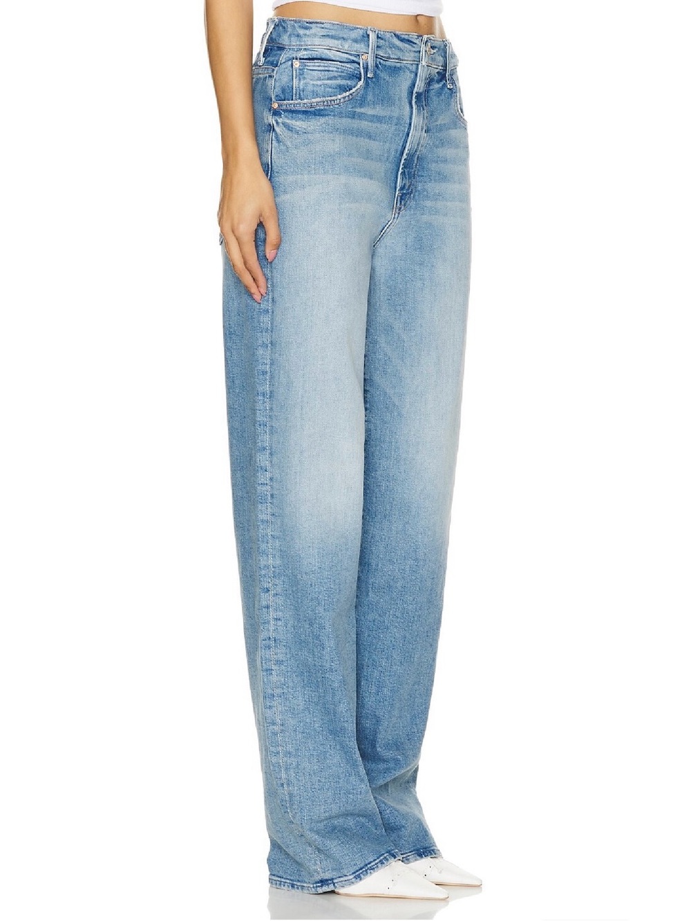 Mother Superior The Spitfire Sneak Low Rise Straight Leg Jeans in I Confess - Picture 2 of 12